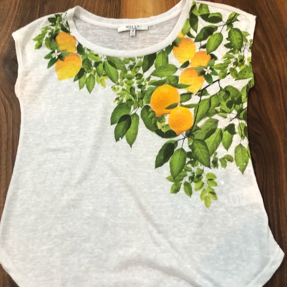 MILLY for DesigNation SHIRT Size: XS (EXTRA SMALL) NWOT Lemon Sequin - Picture 3 of 5